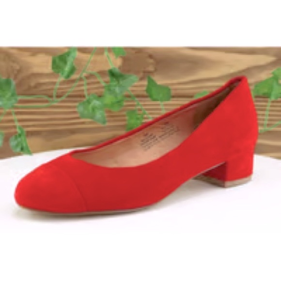 Halogen Women Sz 8.5 M Red Pump Leather Shoes - Picture 1 of 11